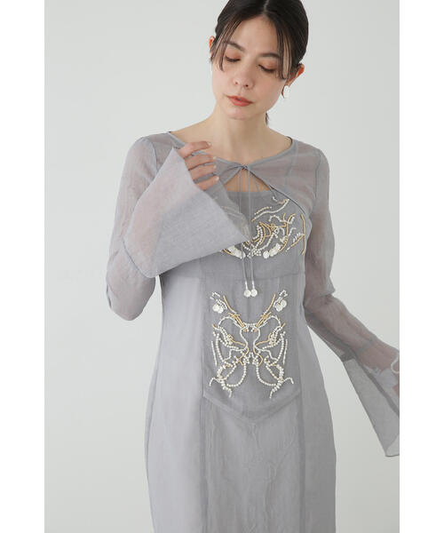 JILL STUART（ジルスチュアート）の「◆ KIKO W/J　シアーオーガンザボレロ（カーディガン/ボレロ・レディース・ブルー/ベージュ・FREE）」の13枚目の写真