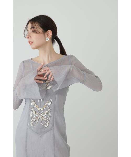 JILL STUART（ジルスチュアート）の「◆ KIKO W/J　シアーオーガンザボレロ（カーディガン/ボレロ・レディース・ブルー/ベージュ・FREE）」の12枚目の写真