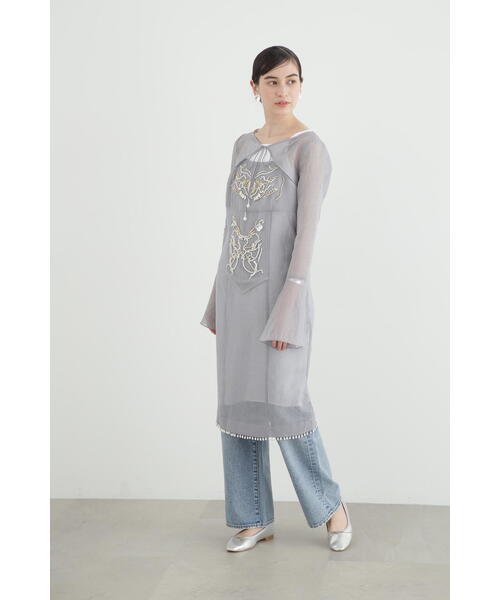 JILL STUART（ジルスチュアート）の「◆ KIKO W/J　シアーオーガンザボレロ（カーディガン/ボレロ・レディース・ブルー/ベージュ・FREE）」の7枚目の写真