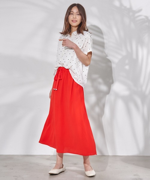 Arnold Palmer(アーノルドパーマー)の「シアー ナチュラル 楊柳 ギャザー スカート(スカート・レディース・マスタード/レッド・M/L/S)」の14枚目の写真