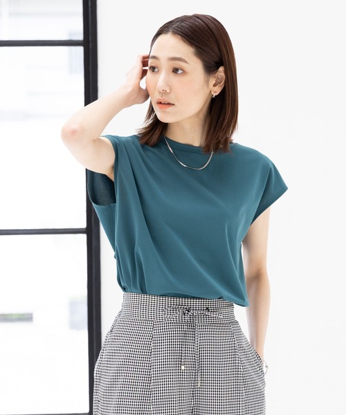 GLOBAL WORK(グローバルワーク)の「快適フレンチプルオーバー/163476(Tシャツ/カットソー・レディース・ブラック/ホワイト/ライトグレー/モカ/パープル系その他2/グリーン系その他/ダークグレー・MEDIUM/LARGE)」の6枚目の写真