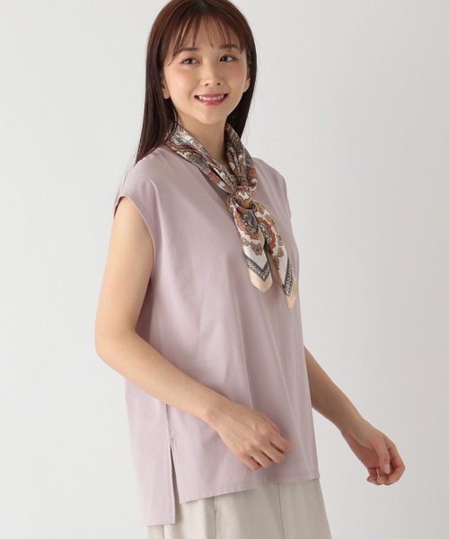 GLOBAL WORK(グローバルワーク)の「快適フレンチプルオーバー/163476(Tシャツ/カットソー・レディース・ブラック/ホワイト/ライトグレー/モカ/パープル系その他2/グリーン系その他/ダークグレー・MEDIUM/LARGE)」の7枚目の写真