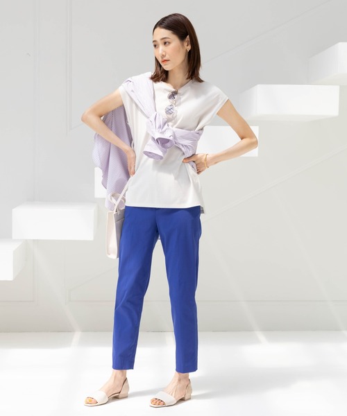 GLOBAL WORK(グローバルワーク)の「快適フレンチプルオーバー/163476(Tシャツ/カットソー・レディース・ブラック/ホワイト/ライトグレー/モカ/パープル系その他2/グリーン系その他/ダークグレー・MEDIUM/LARGE)」の13枚目の写真