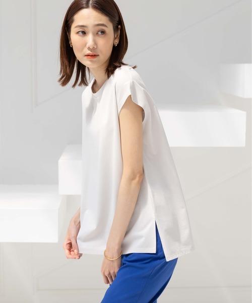 GLOBAL WORK(グローバルワーク)の「快適フレンチプルオーバー/163476(Tシャツ/カットソー・レディース・ブラック/ホワイト/ライトグレー/モカ/パープル系その他2/グリーン系その他/ダークグレー・MEDIUM/LARGE)」の9枚目の写真