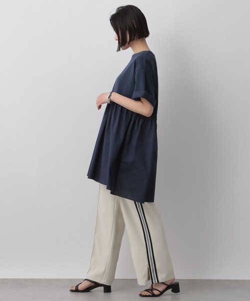 LOWRYS FARM（ローリーズファーム）の「フハクキリカエチュニックＳＳ　194827（Tシャツ/カットソー・レディース・ホワイト/ブラック/ネイビー・FREE）」の5枚目の写真