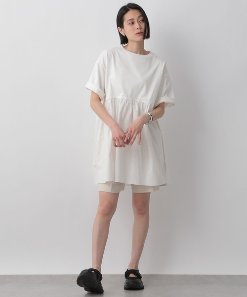 LOWRYS FARM（ローリーズファーム）の「フハクキリカエチュニックＳＳ　194827（Tシャツ/カットソー・レディース・ホワイト/ブラック/ネイビー・FREE）」の10枚目の写真