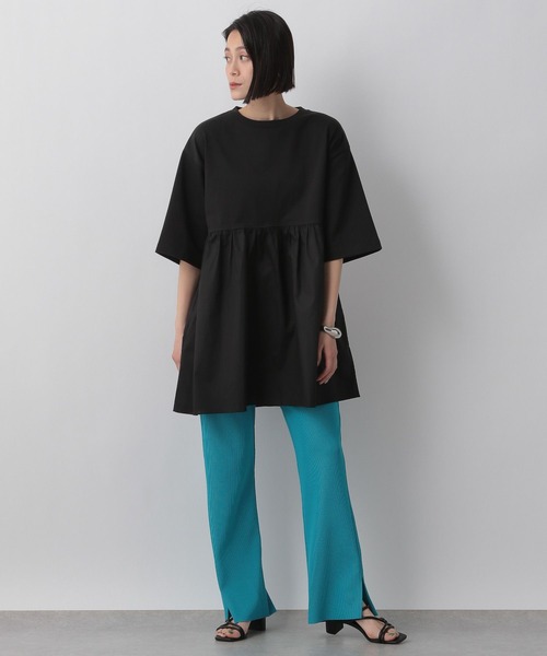 LOWRYS FARM（ローリーズファーム）の「フハクキリカエチュニックＳＳ　194827（Tシャツ/カットソー・レディース・ホワイト/ブラック/ネイビー・FREE）」の20枚目の写真