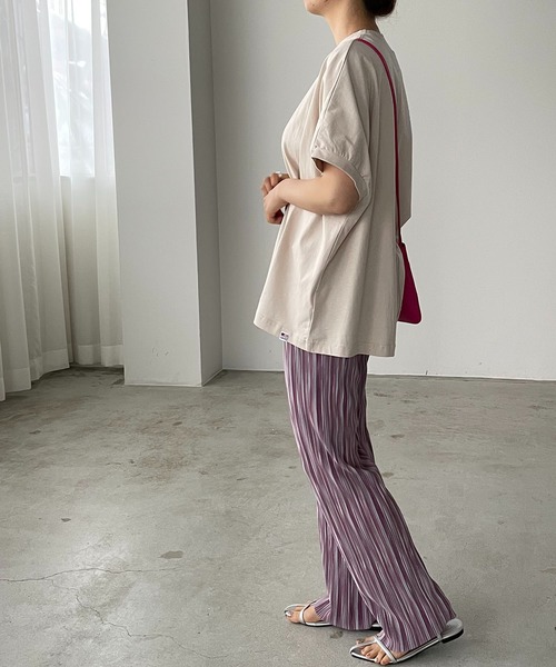 210nouve（トゥージュヌーブ）の「ランダムストライプ柄プリーツパンツ（その他パンツ・レディース・グリーン/パープル/オレンジ・FREE）」の12枚目の写真