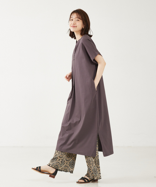 abahouse mavie（アバハウスマヴィ）の「【接触冷感】シルケット天竺スキッパーワンピース（ワンピース・レディース・チャコールグレー/ダークグリーン/ベージュ/ブルー/ダークオレンジ/ブラック/オレンジ系その他・フリー）」の20枚目の写真