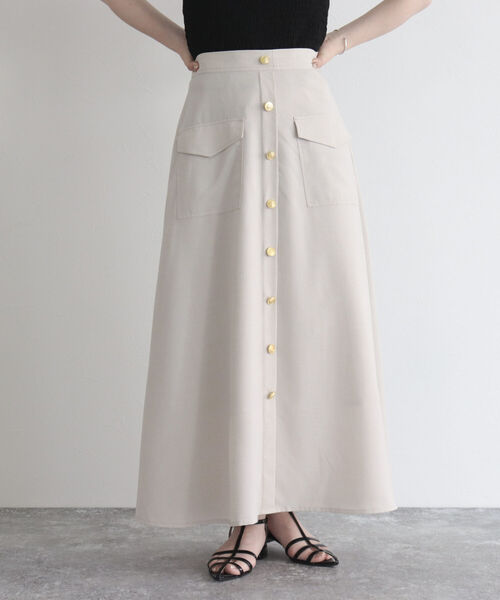 fredy emue(フレディエミュ)の「【fredy emue】マリンボタンフレアロングスカート(スカート・レディース・ベージュ/ネイビー・36/38)」の19枚目の写真