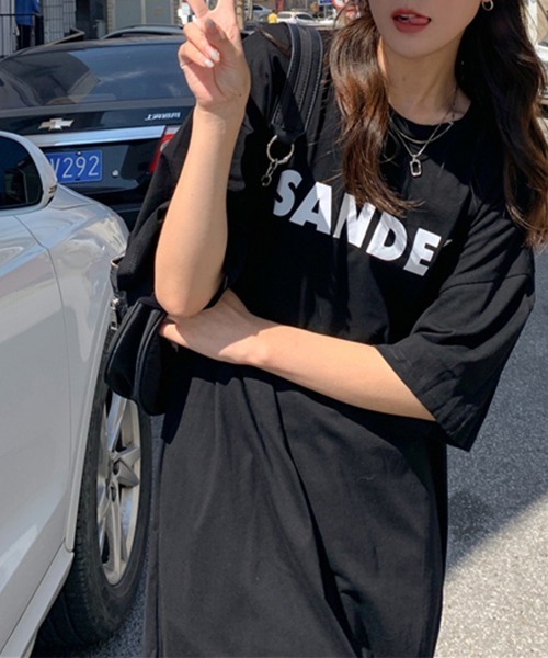 PRIVATE  BEACH（プライベートビーチ）の「ロゴプリントTシャツロングワンピース（ワンピース・レディース・ブラック/グレー/ホワイト・M/L）」の12枚目の写真