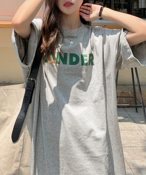 PRIVATE  BEACH（プライベートビーチ）の「ロゴプリントTシャツロングワンピース（ワンピース・レディース・ブラック/グレー/ホワイト・M/L）」の17枚目の写真