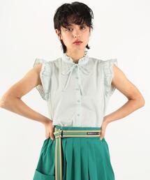 To b. by agnes b. | WU33 CHEMISE ストライプフリルブラウス(シャツ/ブラウス)