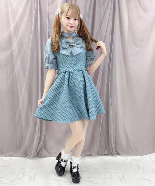 ROJITA(ロジータ)の「【WEB限定アイテム】BIGリボン付きJQワンピース(ワンピース・レディース・ベージュ/ブラック/ブルー・FREE)」の3枚目の写真