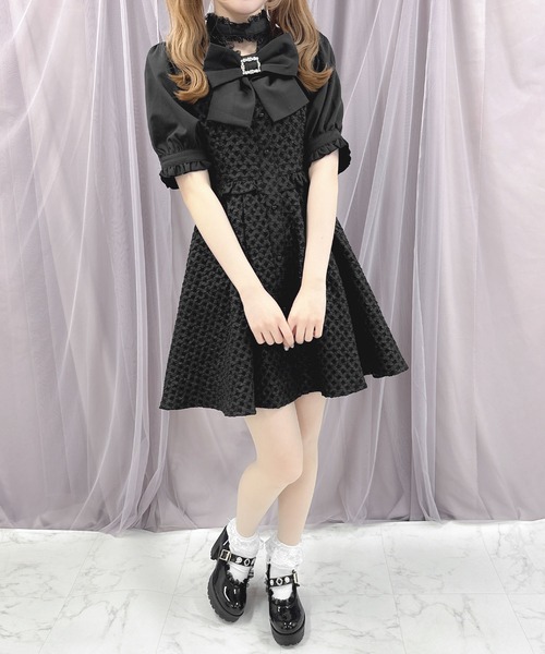 ROJITA(ロジータ)の「【WEB限定アイテム】BIGリボン付きJQワンピース(ワンピース・レディース・ベージュ/ブラック/ブルー・FREE)」の5枚目の写真