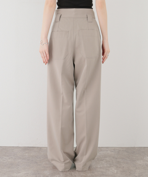 JOINT WORKS（ジョイントワークス）の「【COMMRE/コムル】ハイウエスト2タックワイドパンツ（スラックス・レディース・ベージュ・FREE）」の10枚目の写真