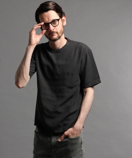 HARE（ハレ）の「リネンＺＩＰプルオーバー(HARE)（Tシャツ/カットソー・メンズ・オフホワイト/グレー/ライトグレー/カーキ・MEDIUM/SMALL）」の3枚目の写真