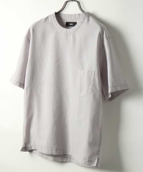 HARE（ハレ）の「リネンＺＩＰプルオーバー(HARE)（Tシャツ/カットソー・メンズ・オフホワイト/グレー/ライトグレー/カーキ・MEDIUM/SMALL）」の2枚目の写真