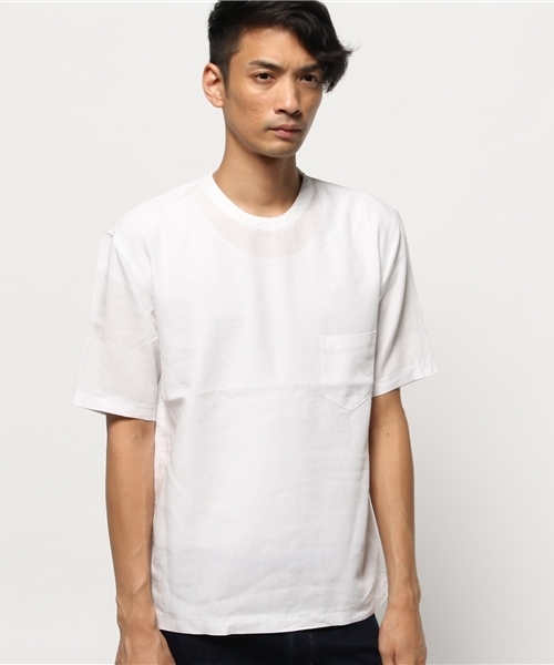 HARE（ハレ）の「リネンＺＩＰプルオーバー(HARE)（Tシャツ/カットソー・メンズ・オフホワイト/グレー/ライトグレー/カーキ・MEDIUM/SMALL）」の5枚目の写真