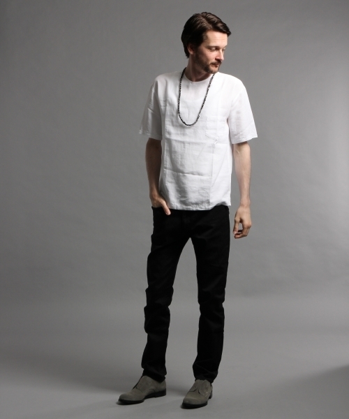 HARE（ハレ）の「リネンＺＩＰプルオーバー(HARE)（Tシャツ/カットソー・メンズ・オフホワイト/グレー/ライトグレー/カーキ・MEDIUM/SMALL）」の14枚目の写真