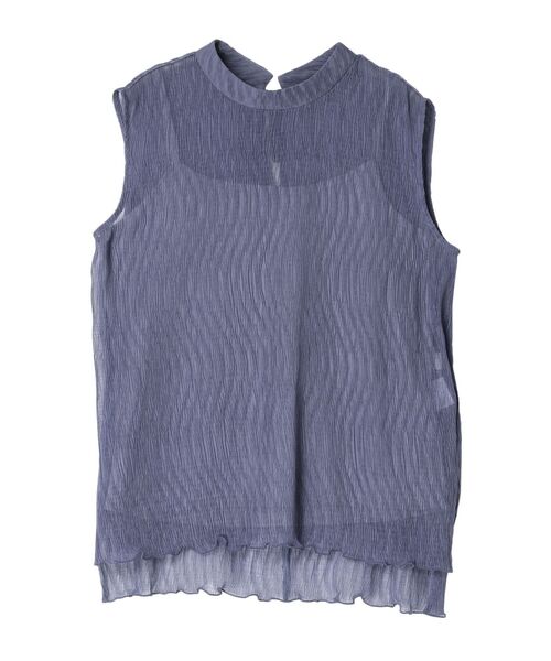 LAGUNAMOON（ラグナムーン）の「ワッシャープリーツブラウス（シャツ/ブラウス・レディース・ブルー/ライトグリーン/アイボリー・FREE）」の4枚目の写真