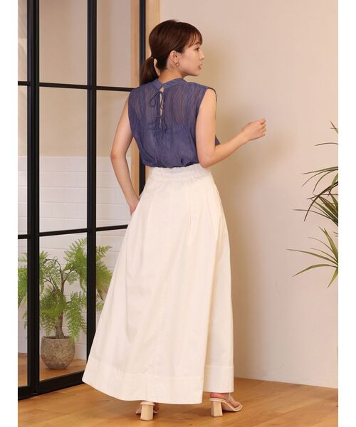 LAGUNAMOON（ラグナムーン）の「ワッシャープリーツブラウス（シャツ/ブラウス・レディース・ブルー/ライトグリーン/アイボリー・FREE）」の10枚目の写真