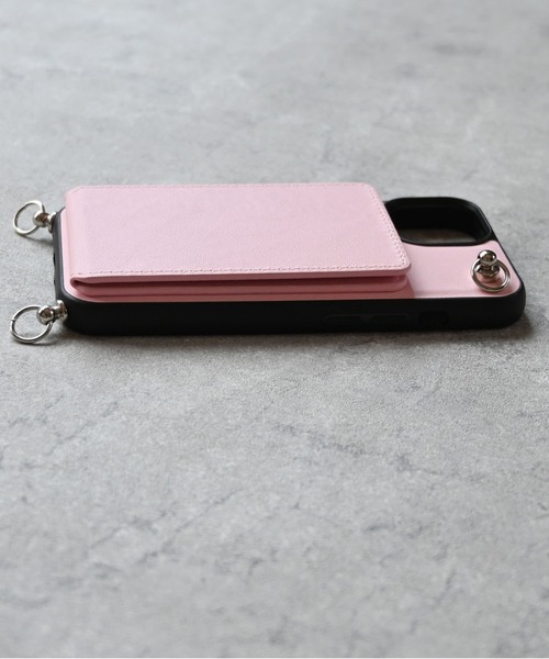 An+u（アンユー）の「ミラー・カードポケット スマホケース iPhone13/14（スマホケース/カバー・レディース・グレイッシュベージュ/シルバー/セージグリーン/ピンク/シャンパン/ダークブラウン/ペールイエロー・ONE SIZE）」の10枚目の写真