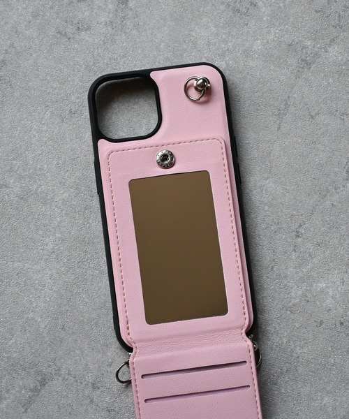 An+u（アンユー）の「ミラー・カードポケット スマホケース iPhone13/14（スマホケース/カバー・レディース・グレイッシュベージュ/シルバー/セージグリーン/ピンク/シャンパン/ダークブラウン/ペールイエロー・ONE SIZE）」の9枚目の写真