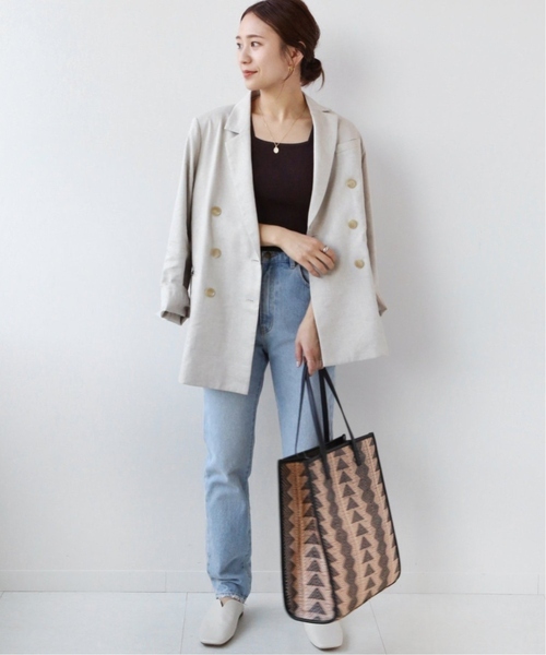 JOURNAL STANDARD relume（ジャーナルスタンダード　レリューム）の「《追加4》Vis/Polyスクエアネックリブタンクトップ（タンクトップ・レディース・ブラック/ホワイト/ブラウン/ベージュ・FREE）」の11枚目の写真