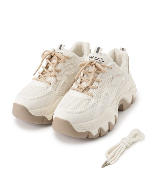 cs T&P（シーエスティーアンドピー）の「厚底カラーソールレースアップ スニーカー（スニーカー・レディース・ベージュ/グレー/パープル系/ブラック/ホワイト/ベージュ系8・LL/S/M/L）」の8枚目の写真