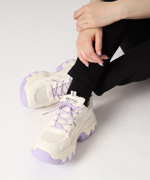 cs T&P（シーエスティーアンドピー）の「厚底カラーソールレースアップ スニーカー（スニーカー・レディース・ベージュ/グレー/パープル系/ブラック/ホワイト/ベージュ系8・LL/S/M/L）」の6枚目の写真