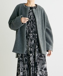 INED CLARO | ボアノーカラーコート(ノーカラーコート)