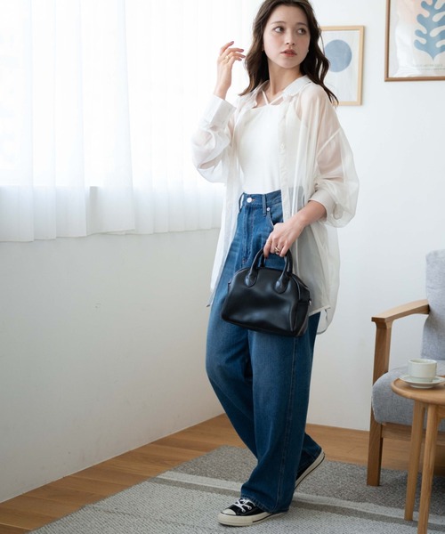 WEGO（ウィゴー）の「WEGO/シャイニーシアーシャツ（シャツ/ブラウス・レディース・ホワイト/ピンク・FREE）」の19枚目の写真