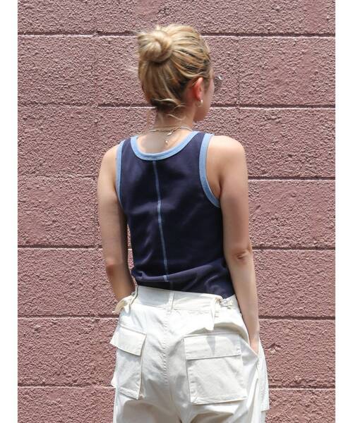 Ungrid（アングリッド）の「バイカラータンクトップ（Tシャツ/カットソー・レディース・オフホワイト/イエロー/ネイビー・FREE）」の8枚目の写真