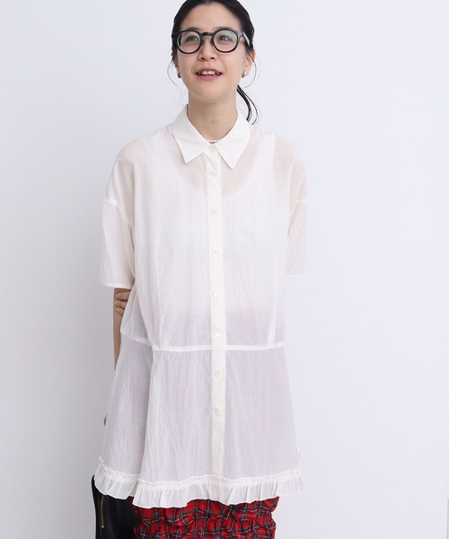 ブラウス シャツ C/Cu washer Annie blouse レディース fig London ブラウス シャツ C/Cu washer Annie blouse