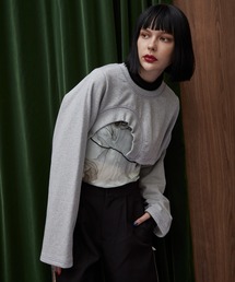 casane | アシメヘムショートトップス(スウェット)