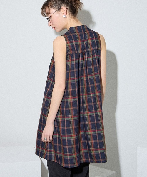 ELLEgirl(エルガール)の「ボレロSETチェックシャツチュニック【ELLEgirl/エル ガール】(チュニック・レディース・ネイビー/ブラウン・FREE)」の11枚目の写真