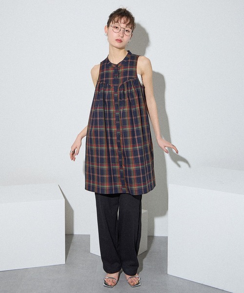 ELLEgirl(エルガール)の「ボレロSETチェックシャツチュニック【ELLEgirl/エル ガール】(チュニック・レディース・ネイビー/ブラウン・FREE)」の17枚目の写真