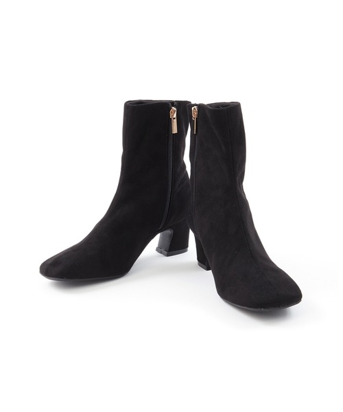 PANIER（パニエ）の「スクエアトゥショートブーツ《PANIER》（ブーツ・レディース・グレー/ブラック・23.5cm/24.5cm）」の2枚目の写真