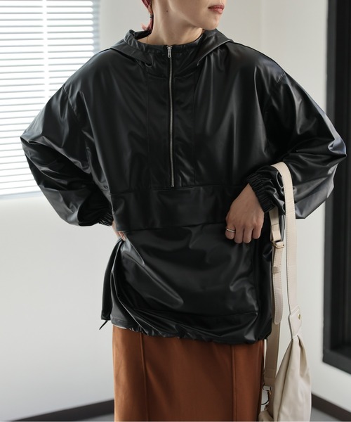 フェイクレザー　アノラックパーカー　11747391 フェイクレザー アノラックパーカー 11747391