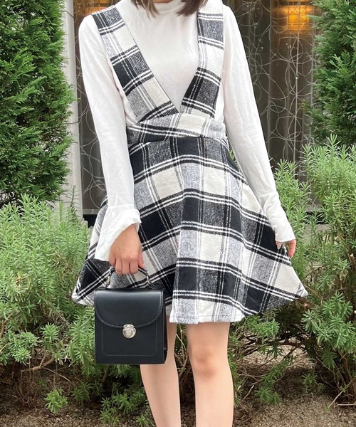 SPIGA（スピーガ）の「ﾁｪｯｸ柄ｼﾞｬﾝﾊﾟｰｽｶｰﾄ（スカート・レディース・ホワイト/グリーン/レッド・FREE）」の5枚目の写真