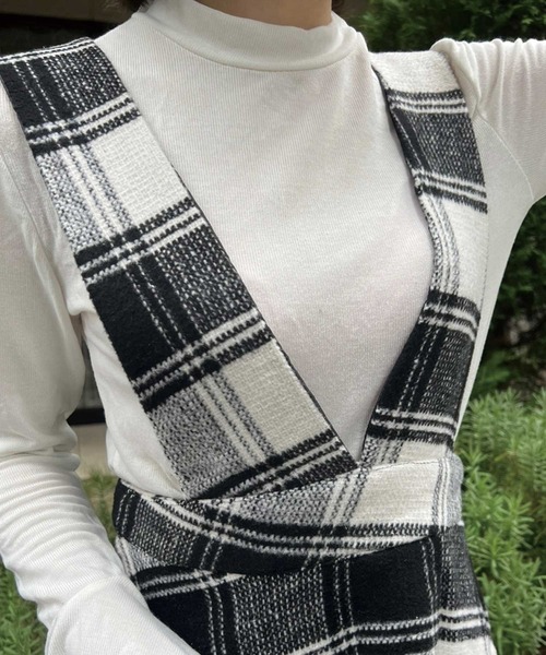 SPIGA（スピーガ）の「ﾁｪｯｸ柄ｼﾞｬﾝﾊﾟｰｽｶｰﾄ（スカート・レディース・ホワイト/グリーン/レッド・FREE）」の7枚目の写真