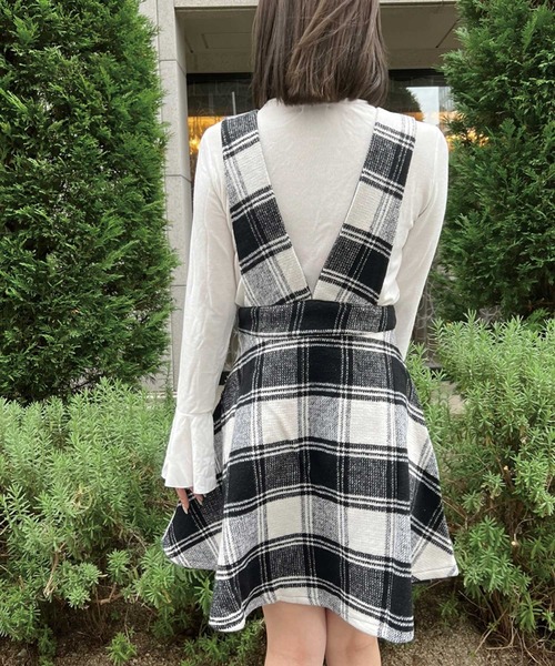 SPIGA（スピーガ）の「ﾁｪｯｸ柄ｼﾞｬﾝﾊﾟｰｽｶｰﾄ（スカート・レディース・ホワイト/グリーン/レッド・FREE）」の8枚目の写真