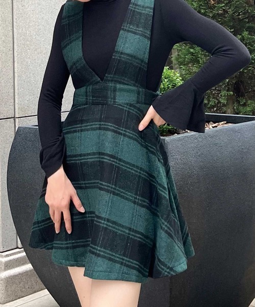 SPIGA（スピーガ）の「ﾁｪｯｸ柄ｼﾞｬﾝﾊﾟｰｽｶｰﾄ（スカート・レディース・ホワイト/グリーン/レッド・FREE）」の11枚目の写真