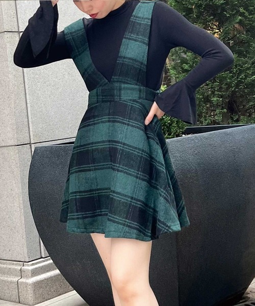 SPIGA（スピーガ）の「ﾁｪｯｸ柄ｼﾞｬﾝﾊﾟｰｽｶｰﾄ（スカート・レディース・ホワイト/グリーン/レッド・FREE）」の12枚目の写真