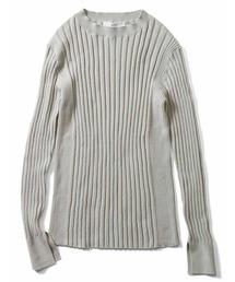 IEDIT | ＩＥＤＩＴ　コットン１００％素材がうれしい　すっきり見えデザインのリブニットトップス(ニット/セーター)