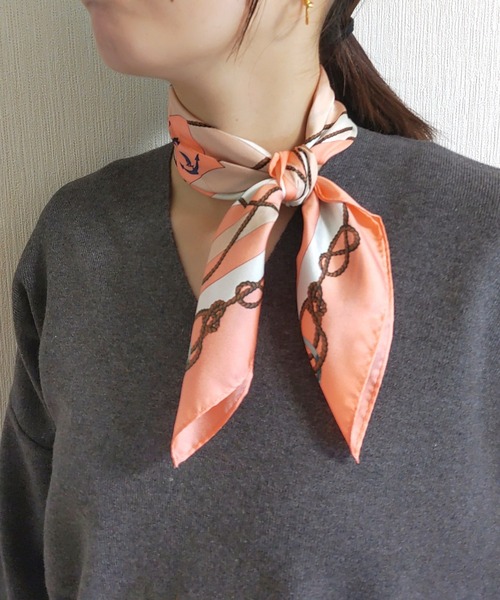 Q（キュー）の「マリンスカーフ（バンダナ/スカーフ・レディース・オレンジ/ピンクベージュ・ONE SIZE）」の12枚目の写真