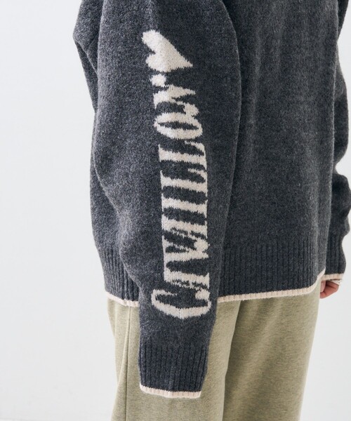 セール】袖ロゴ ニット/プルオーバーニット（ニット/セーター