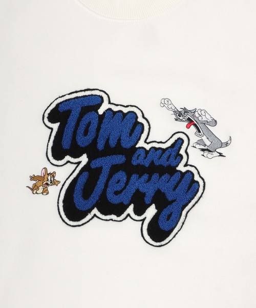 Tom&Jerry(トムアンドジェリー)の「Tom&Jerry/トムとジェリー オーバーサイズ カレッジ エンボス サガラ刺繍 裏起毛 スウェット トレーナー レディース メンズ トップス(スウェット・レディース・グリーン/ホワイト/ブラック/グレー・M/L/LL)」の13枚目の写真
