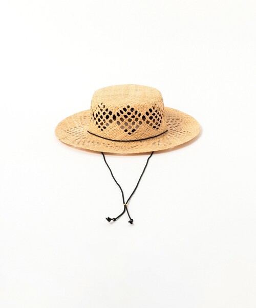 Ray BEAMS（レイビームス）の「Ray BEAMS / 透編み ラフィア ハット（ハット・レディース・ナチュラル/ブラック・ONE SIZE）」の9枚目の写真